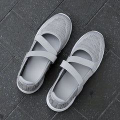 Women's Breathable Mesh Sneakers Casual Hook & Loop Outdoor Shoes Lightweight