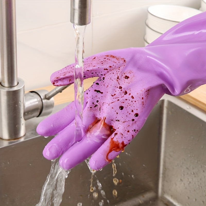 Long Velvet Warm Gloves Waterproof Laundry Gloves