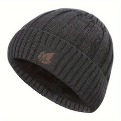 Winter Velvet Beanie Hat Maple Leaf Print Outdoor Ski Hat