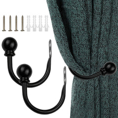 2pcs Metal Curtain Holdbacks U Shaped Hooks