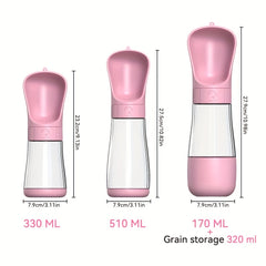 Portable Dog Water Bottle & Bowl Dispenser for On-the-Go Hydration