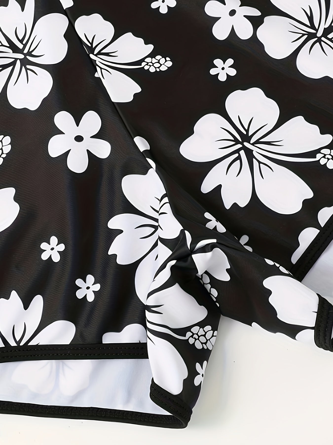 Floral Print High Waist Swimsuit Bottoms & Yoga Shorts
