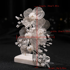 Faux Pearl Flower Wedding Hairband for Women