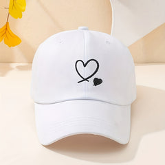 Unisex Sunshade Breathable Adjustable Baseball Cap Love Embroidery