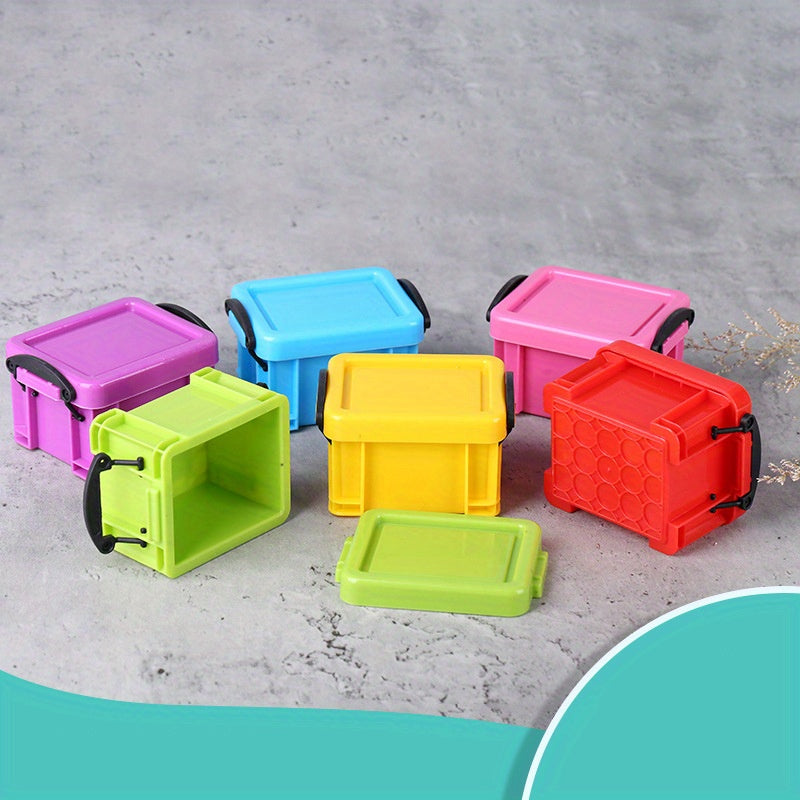 Set of 6 Mini Plastic Lock Boxes for Small Accessories