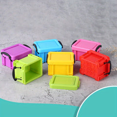 Set of 6 Mini Plastic Lock Boxes for Small Accessories