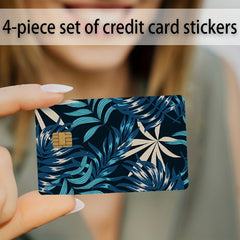 4pcs Credit Card Stickers Anti-Scratch Flower Leaf Card Protector