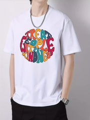 Men's Colorful Brain Pattern Print Slim Fit T-shirt