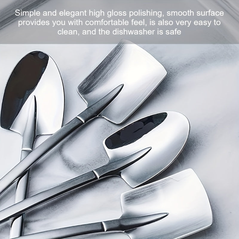 8pcs Titanium Plated Dessert Watermelon Spoon Set