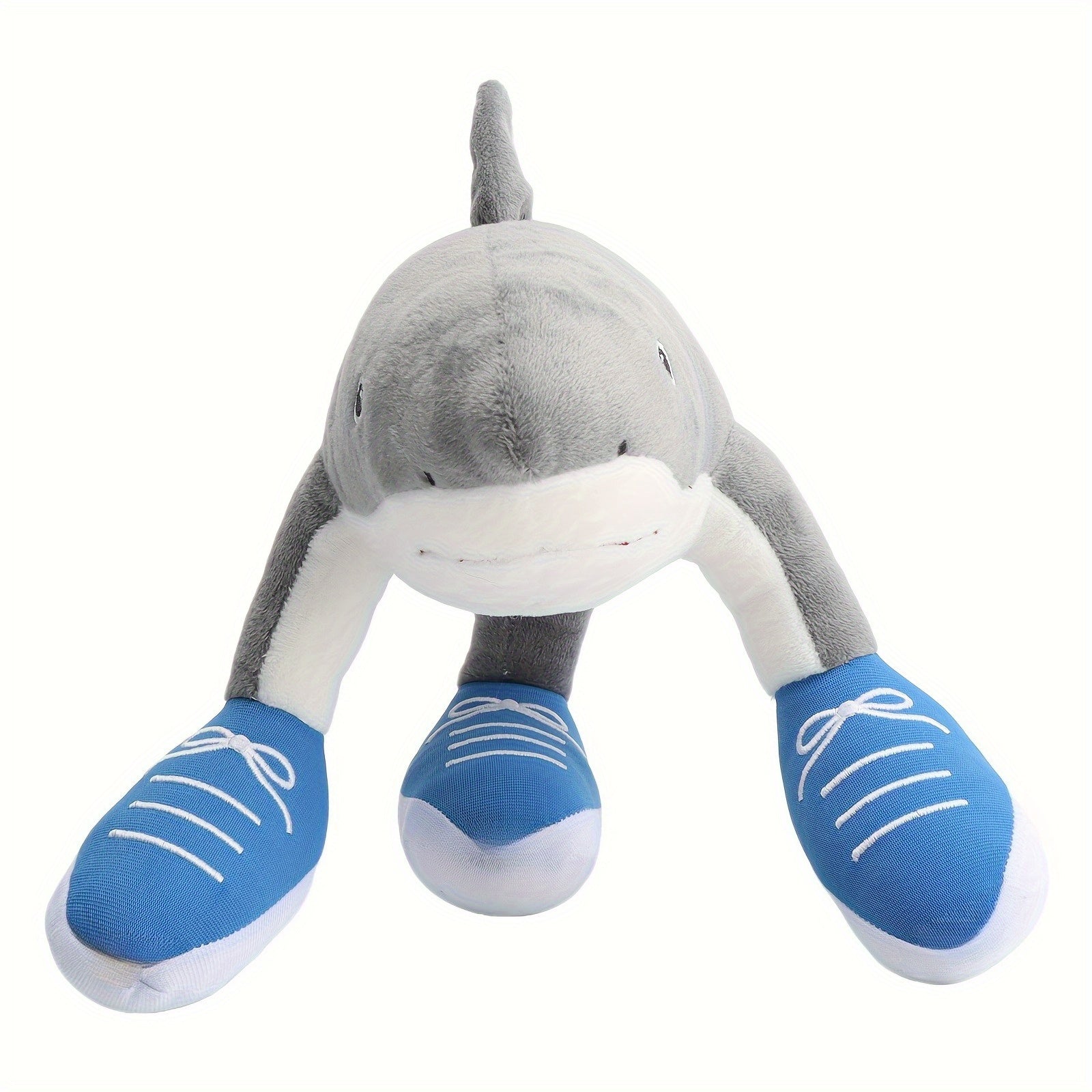 Adorable Shark Plush Toy Soft Polyester Stuffed Animal Gray Tralako