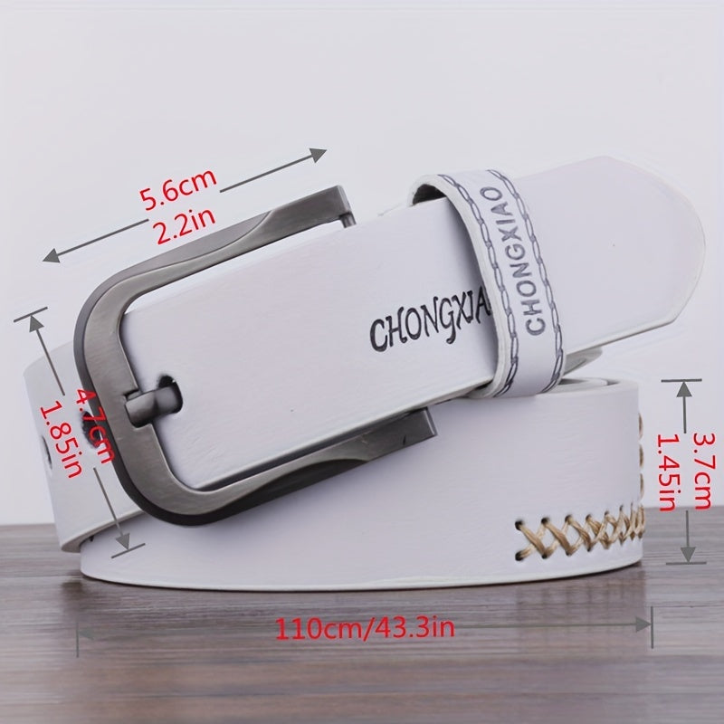 Men's Casual Alloy Pin Buckle Jeans Belt Western Cowboy Style Leather Belt