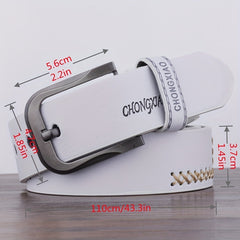 Men's Casual Alloy Pin Buckle Jeans Belt Western Cowboy Style Leather Belt