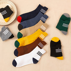 10 Pairs Men's Block Crew Socks Comfy Casual Unisex Outdoor All Seasons
