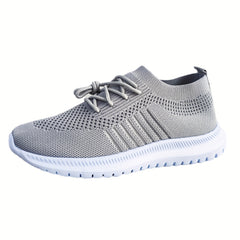 Women's Breathable Knit Sneakers Low Top Lace Up Comfy Casual Shoes