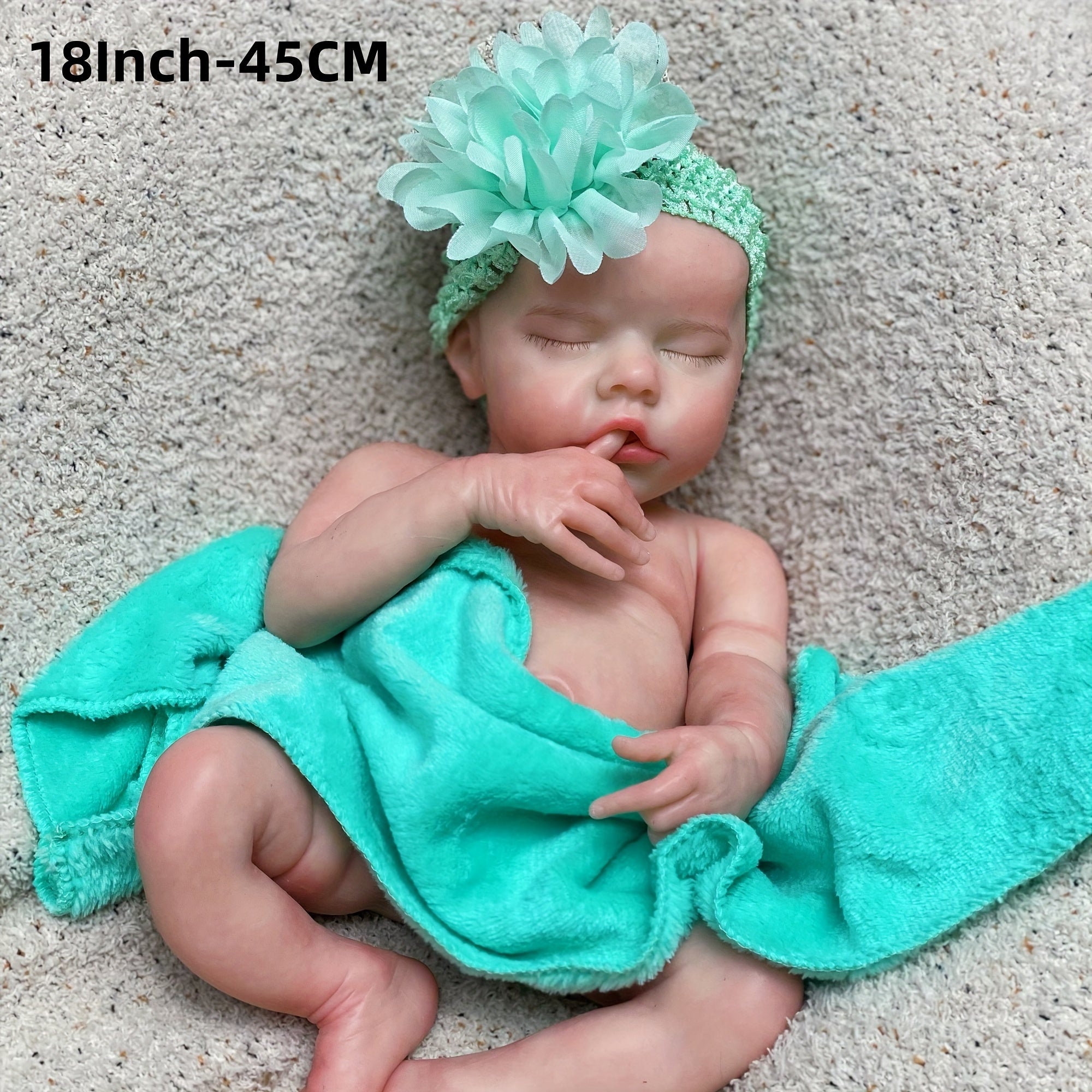 Realistic Silicone Youngsters Girl Doll with Clothes & Bottle