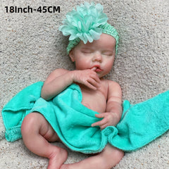Realistic Silicone Youngsters Girl Doll with Clothes & Bottle