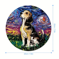 Puppy Round Mouse Pad Non-slip Rubber Base Small Size