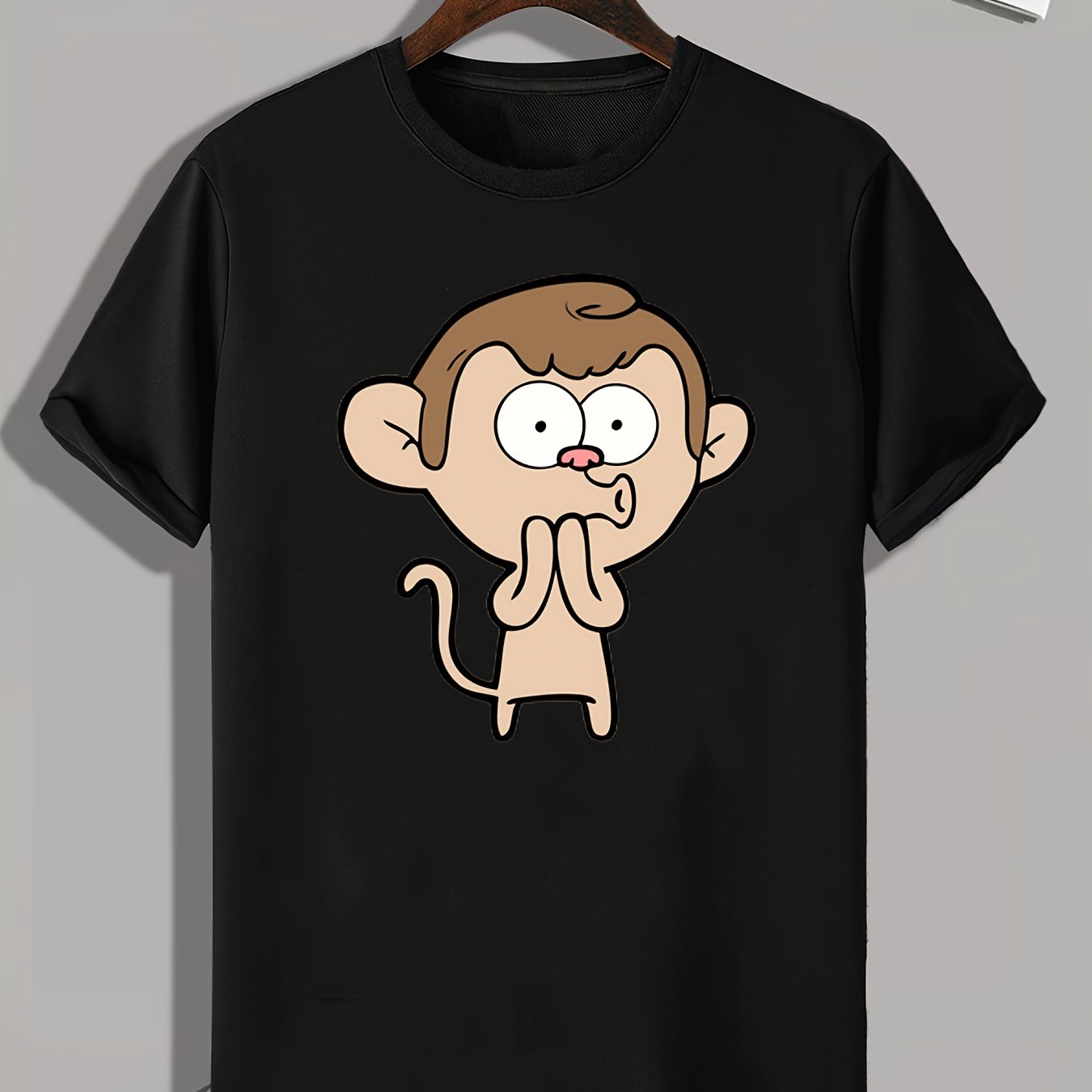 Cartoon Print Men's Graphic T-shirt for Summer