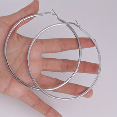 3 Pairs Punk Hoop & Rhinestone Earrings Set Hip Hop Jewelry