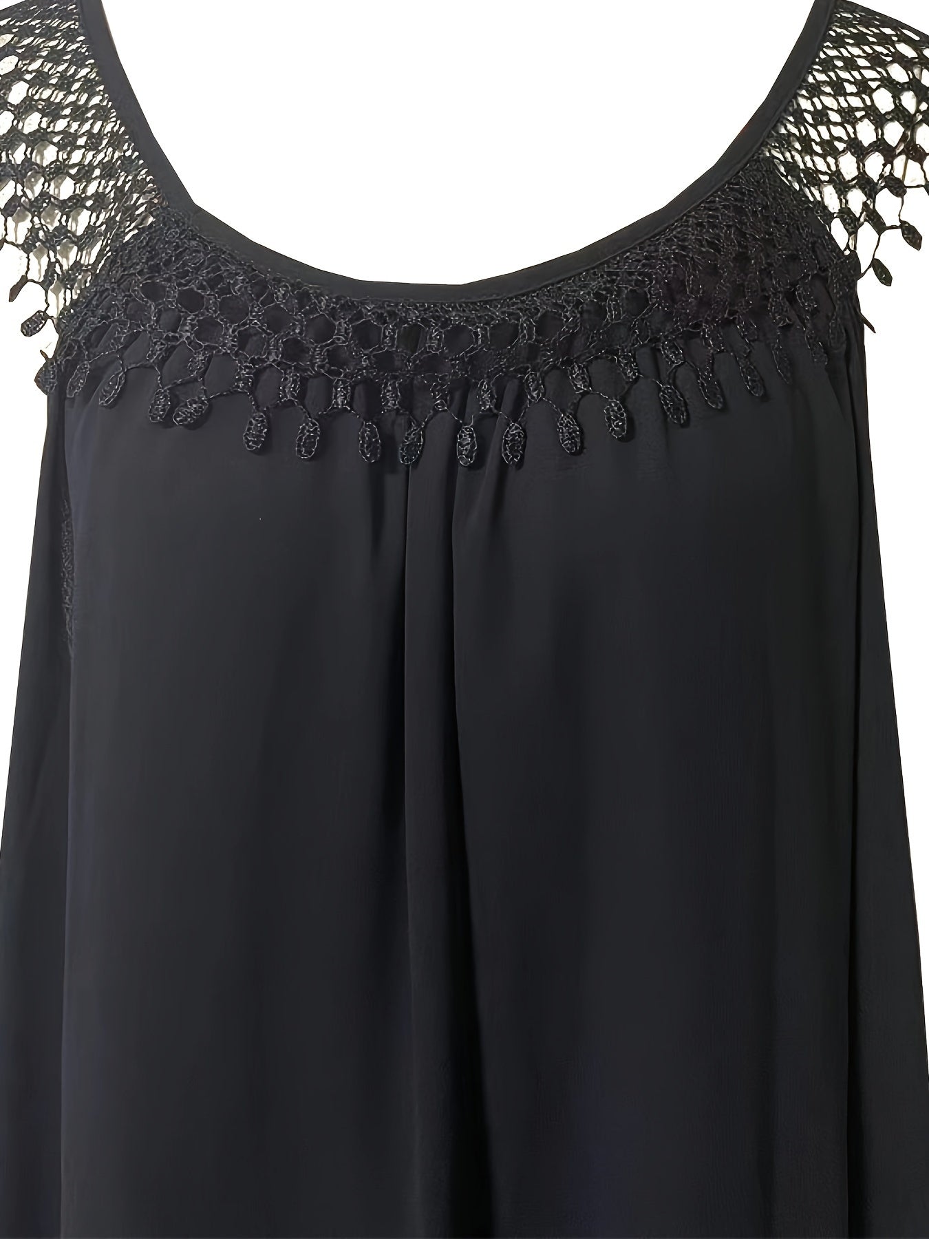 Boho Dress Women's Plus Lace Round Neck Loose Fit Dress