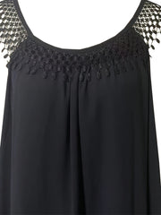 Boho Dress Women's Plus Lace Round Neck Loose Fit Dress