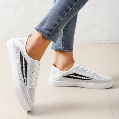 Women's Lace Up Sneakers Comfortable Breathable Flat Shoes