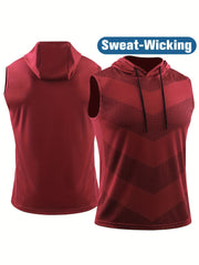 Men's Summer Vest Outdoor Running Hooded Sportswear
