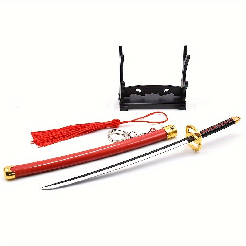 Mini Red Sheath Model Alloy Material Japanese Keychain Anime Game Weapon