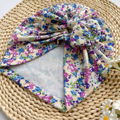 Baby Spring Summer Thin Headband Soft Bow Print Baby Hat Newborns