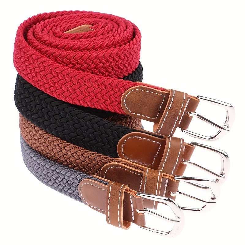 Stylish Braid Canvas Belt Unisex Solid Jeans Pants Belt