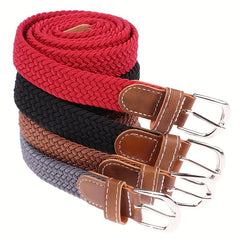 Stylish Braid Canvas Belt Unisex Solid Jeans Pants Belt