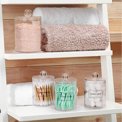 Cotton Ball Jar & Holder Organizer Acrylic Swab Storage Room Decor
