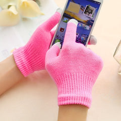 Men's Winter Plush Warm Touch Screen Knitted Gloves