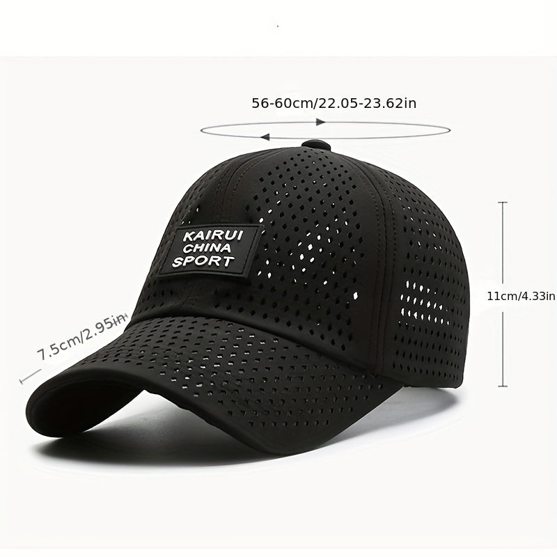 Rhombus Perforated Quick Drying Baseball Cap Outdoor Sports Sun Protection Hat