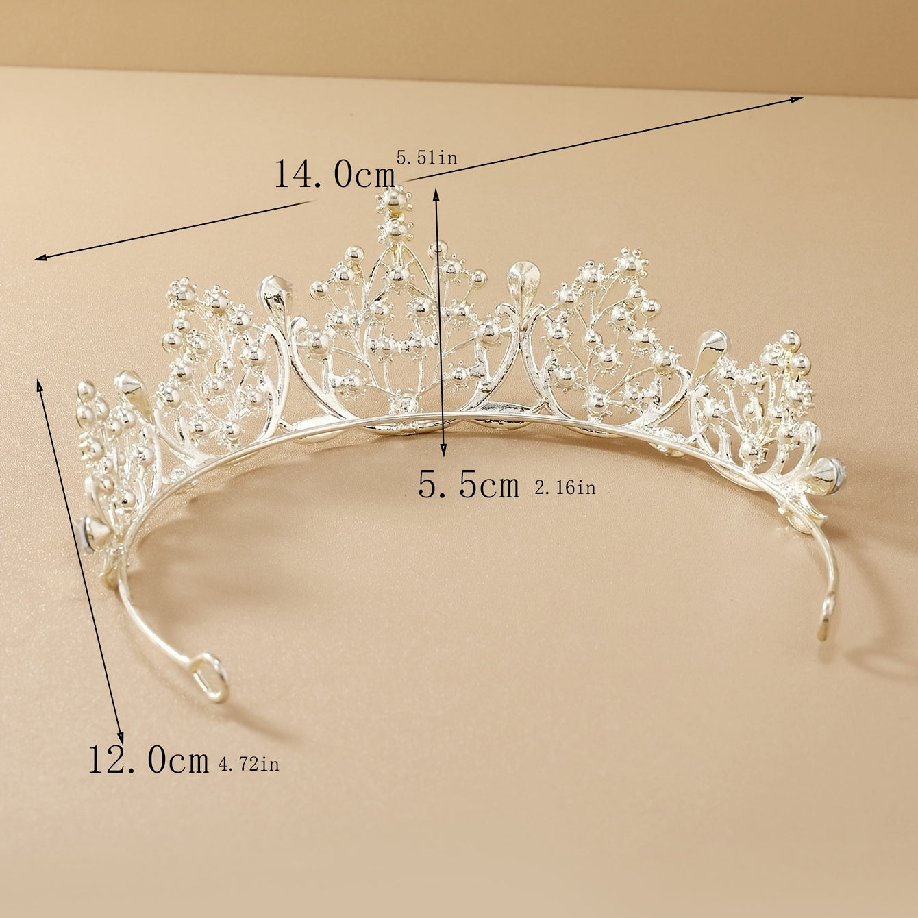 Silvery Crystal Headband Rhinestone Crown Princess Tiara Hair Accessory