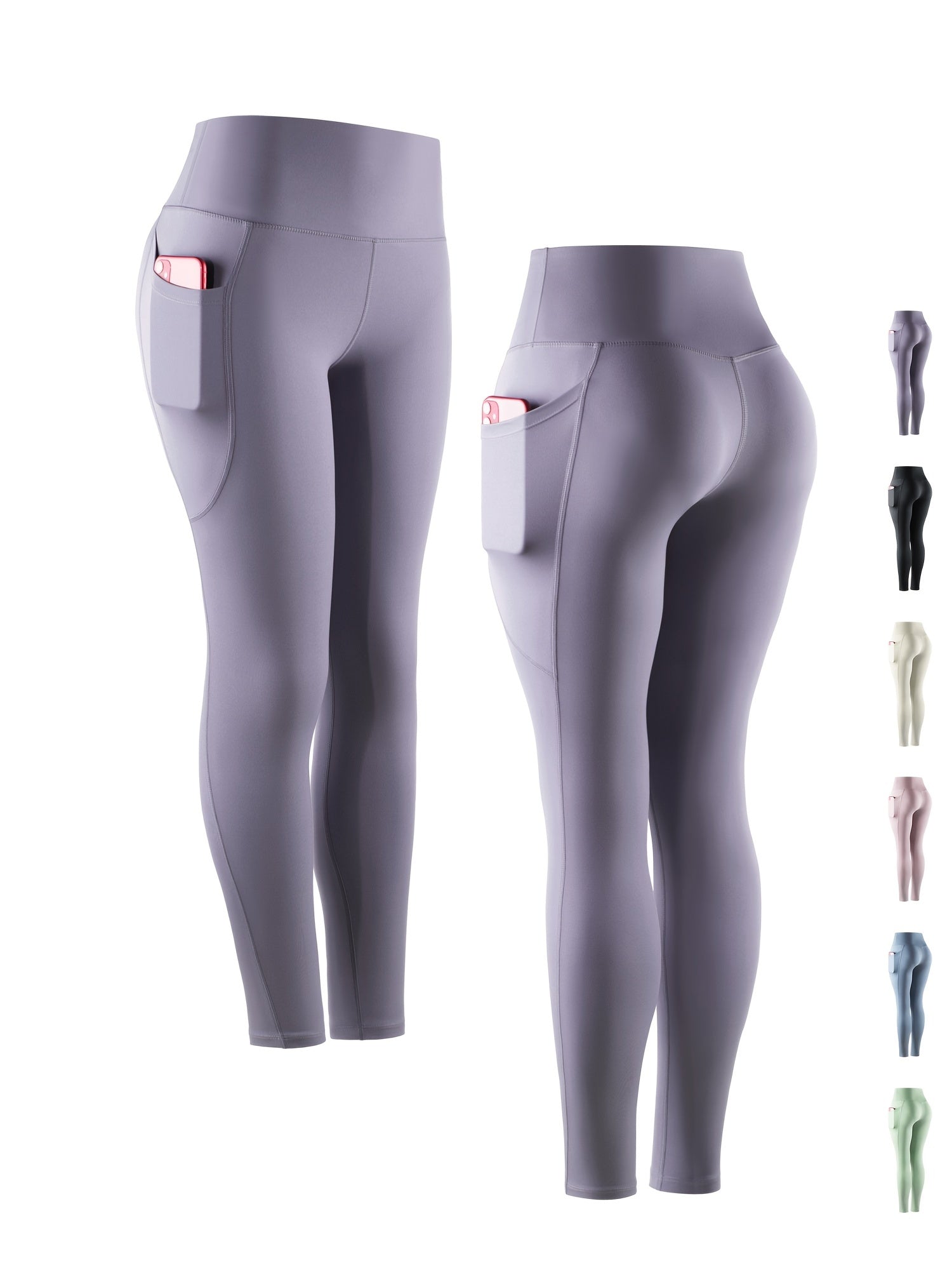 Light Purple High Waist Yoga Pants Slimming Leggings Women's Activewear