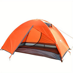 Outdoor Camping Double Layer Tent for 2 People Rainproof & Sunscreen