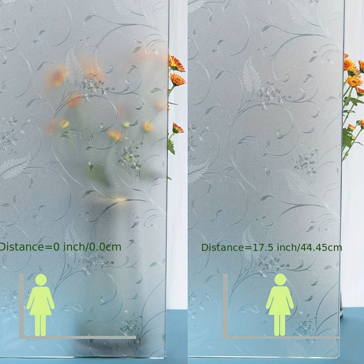 Vine Glass Window Film Privacy Flowers Static Glass Door Window Film