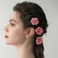 3pcs Rose Hair Clip Wedding Hairpin Women And Girls Hair Accessories
