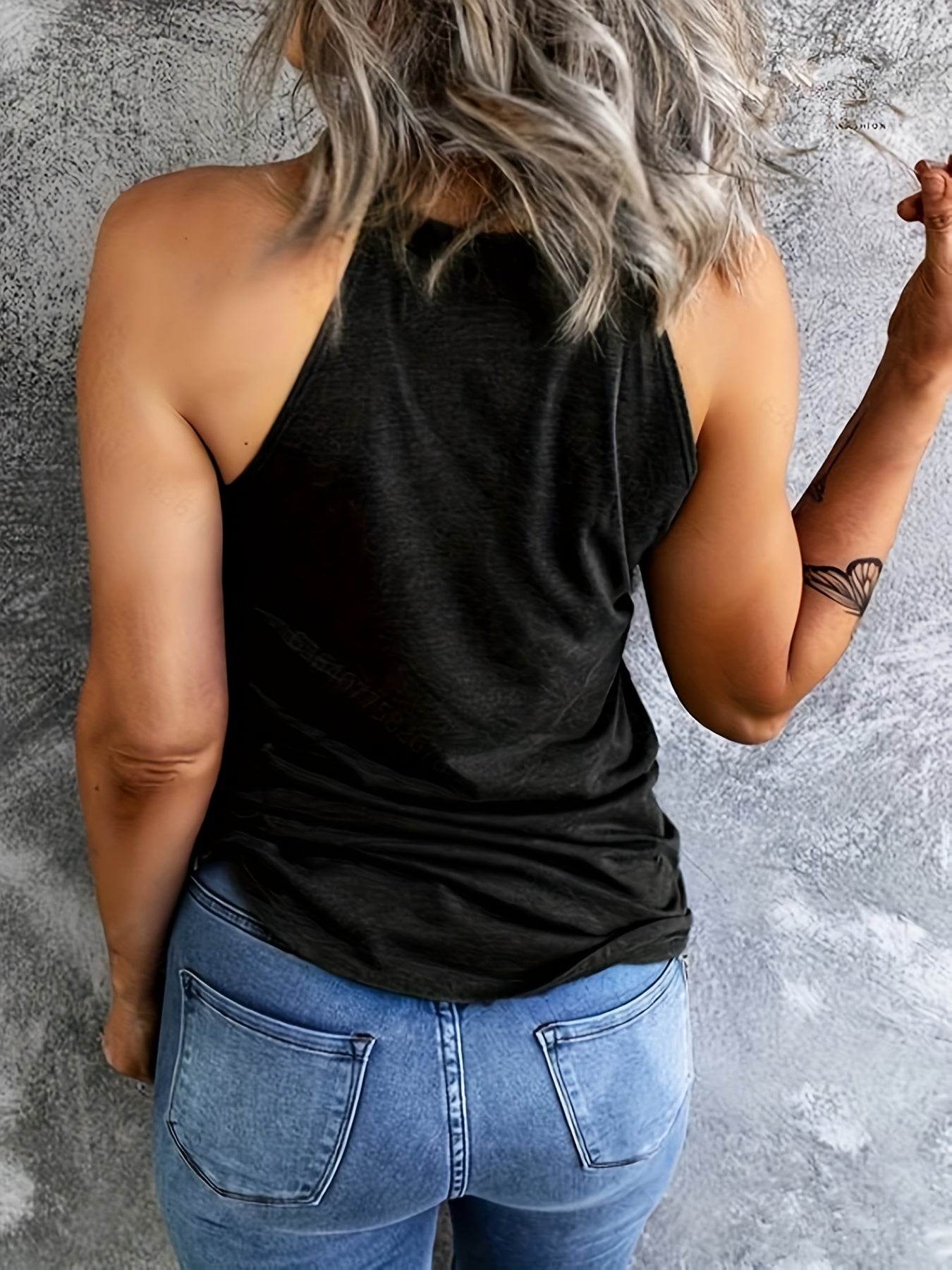Solid Sleeveless Crew Neck Top for Women