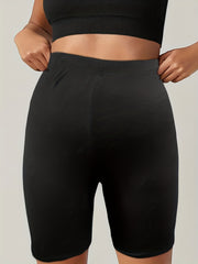Sporty Shorts Women's Plus Solid Legging Shorts