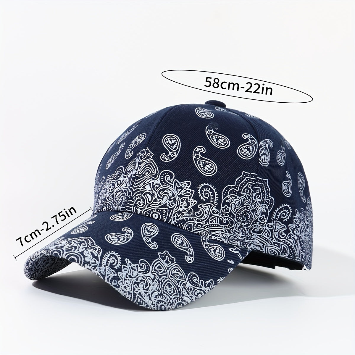 Y2K Hip Hop Paisley Print Baseball Cap Unisex Dad Hat