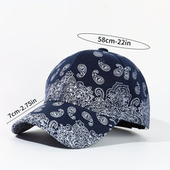 Y2K Hip Hop Paisley Print Baseball Cap Unisex Dad Hat