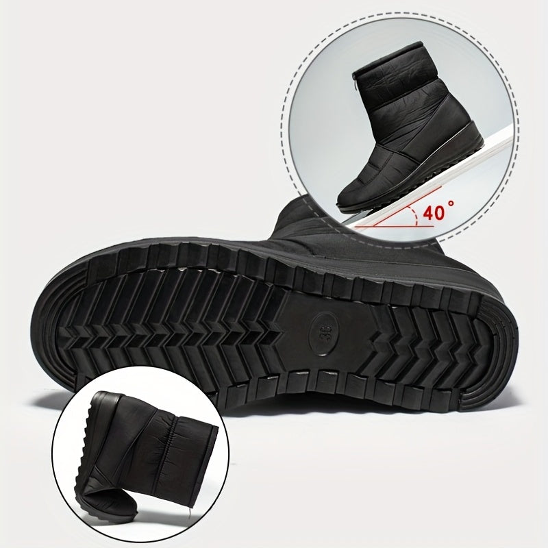 Fur Lined Snow Boots for Women Warm Winter Shoes