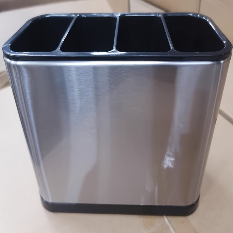 Stainless Steel Divided Chopstick Holder Cutlery Holder Drain Rack