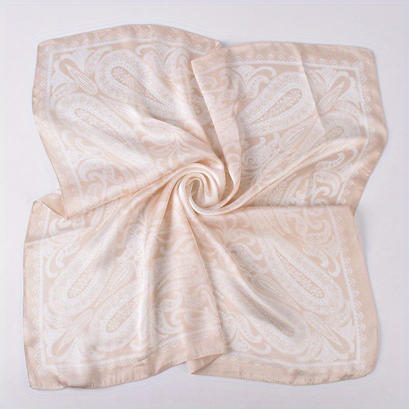 Paisley Print Bandana Silk Scarf Outdoor Windproof Head Wrap Hair Accessories