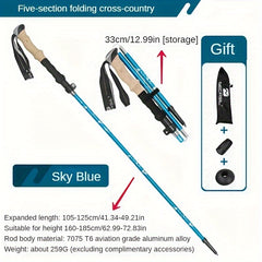 Aluminum Alloy Folding Hiking Pole with Steel Bead Lock