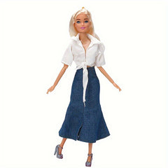 Mixed Dress Shirt and Skirt Princess Suit Doll Accessories Modern Girl Gift