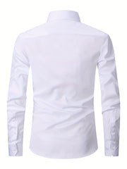 Men's Formal Long Sleeve Shirt with Chest Pocket