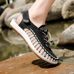 Men's Breathable Closed Toe Hollow Strap Sandals